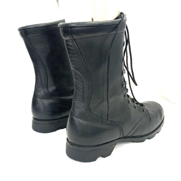 Vintage PJ Combat Boots Mens 8.5 R Black Leather 1988 Military main image 11
